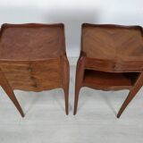 Pair of marquetry bedside tables