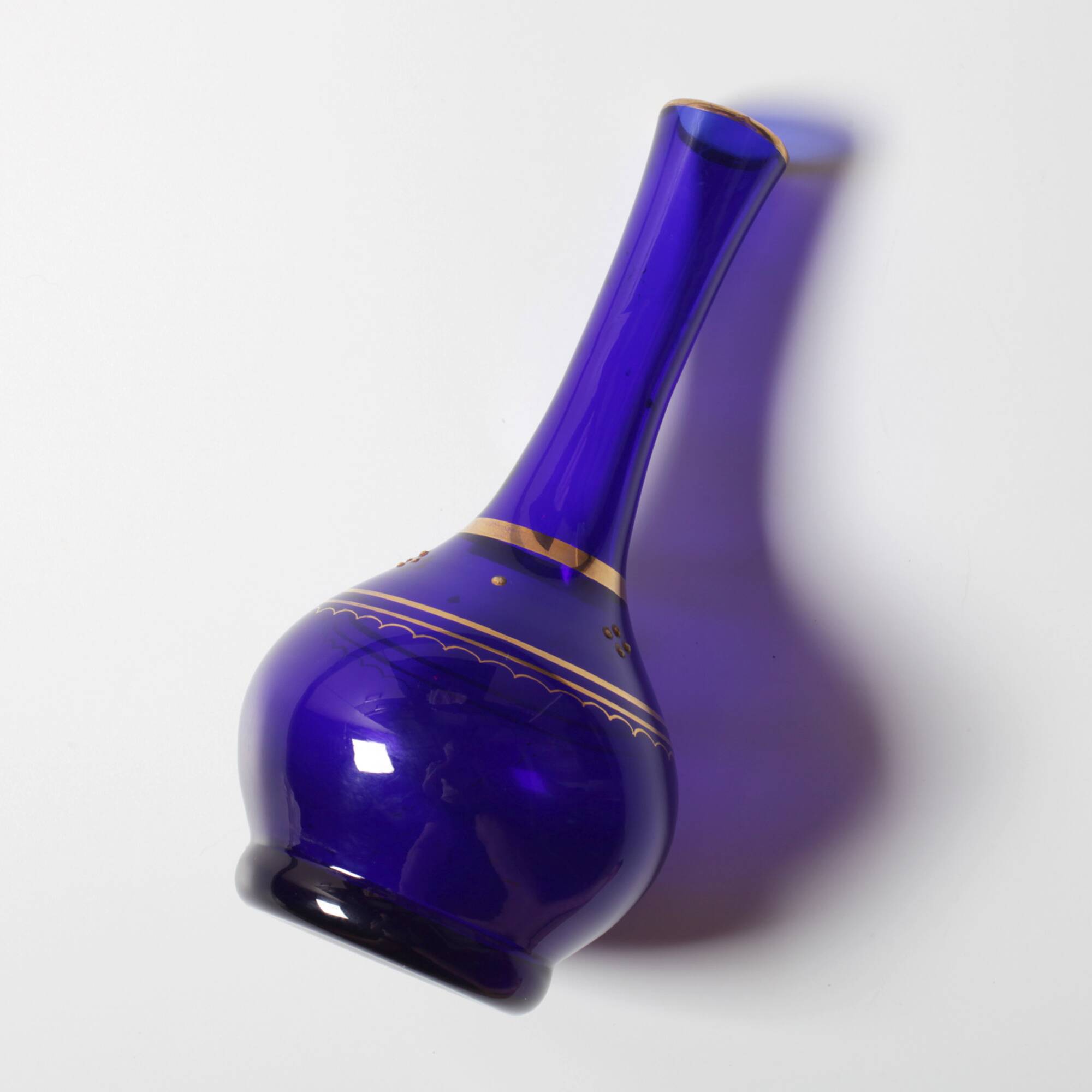 Mid-Century Cobalt Blue Art Glass Vase / Afors Glasbruk / Sweden / 1970s