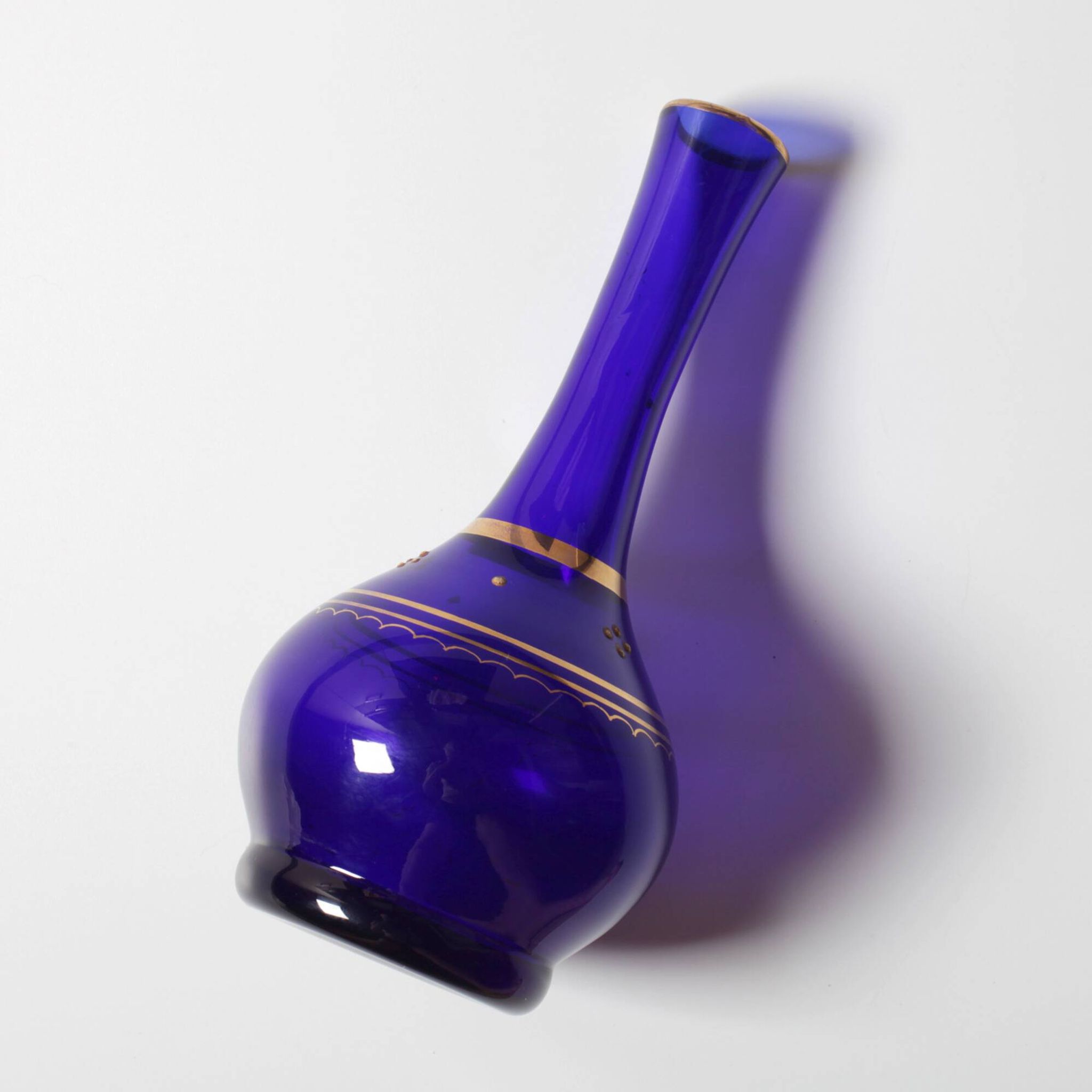 Mid-Century Cobalt Blue Art Glass Vase / Afors Glasbruk / Sweden / 1970s
