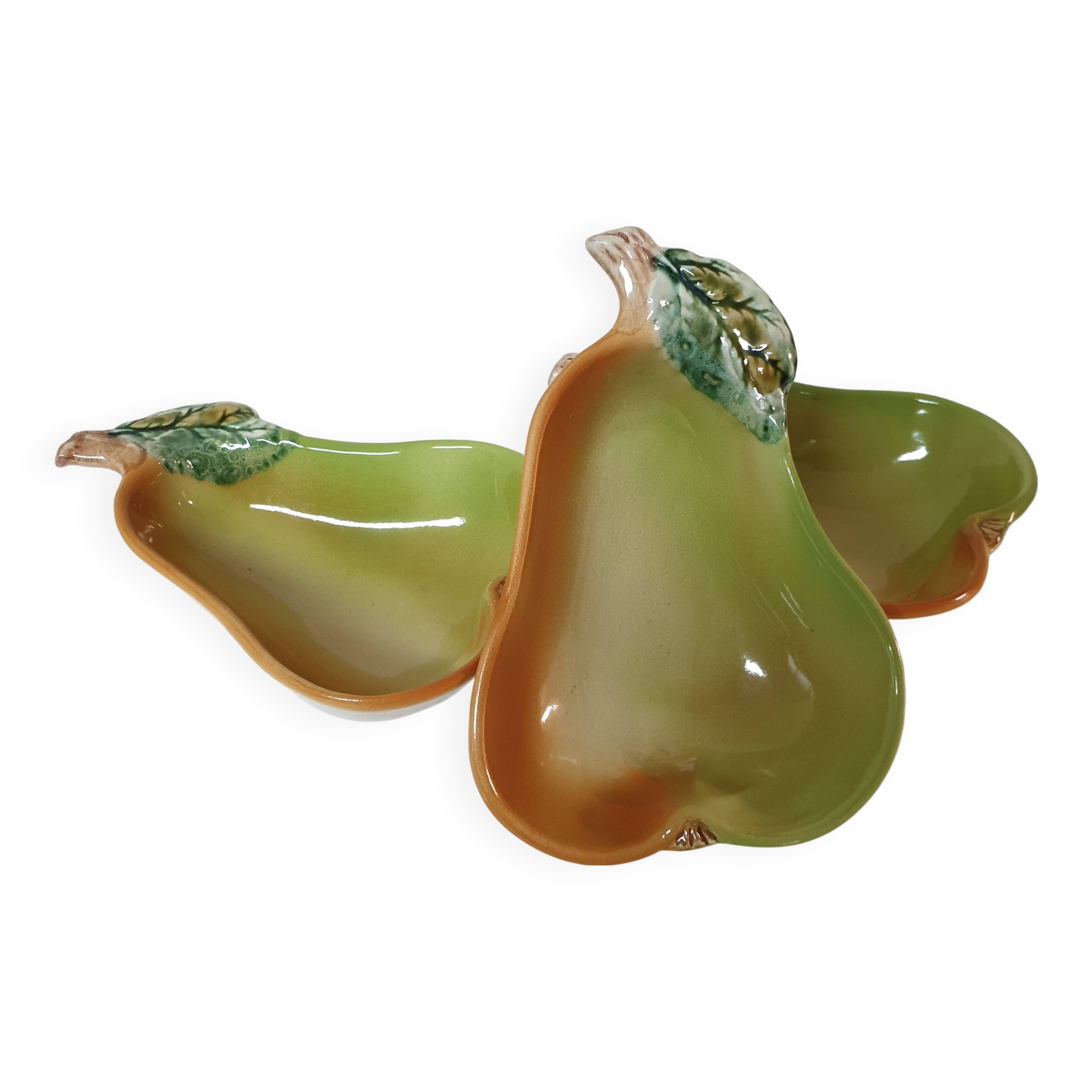 Set of 3 pear shaped ceramic bowls / cups