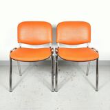 Orange office chairs, 1980s