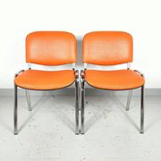 Chaises de bureau orange, années 1980