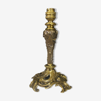 Pied de lampe en laiton de style Louis XV