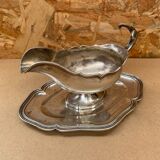 Ancien saucière en métal argenté ustensile cuisine vintage