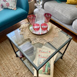 Table basse en verre et fer forgé design