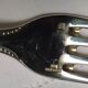 lot 12 dessert forks Christofle model "pearls" in silver metal of the 60s