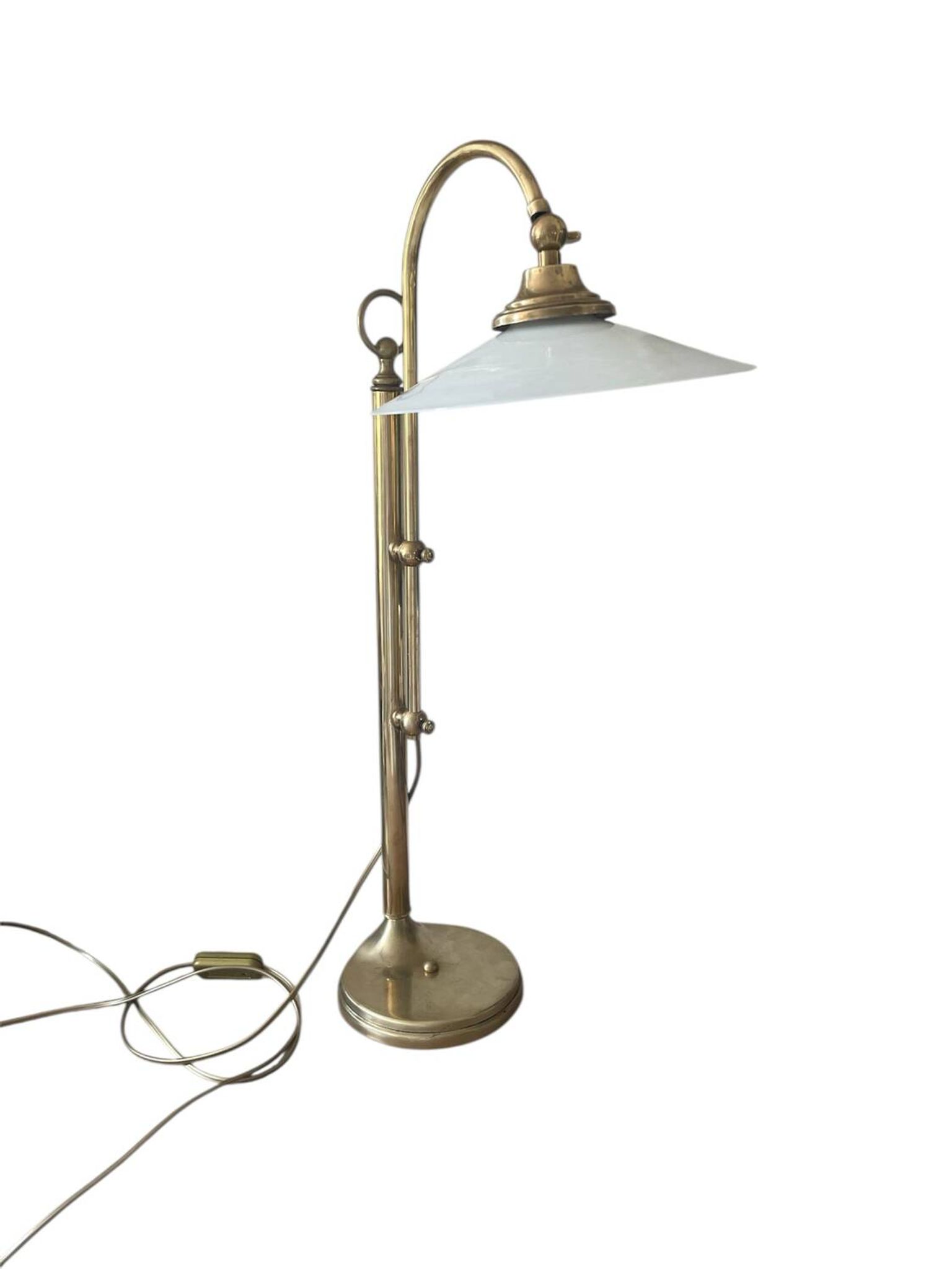 Italian lamp in brass and opaline sliding arm 67cm