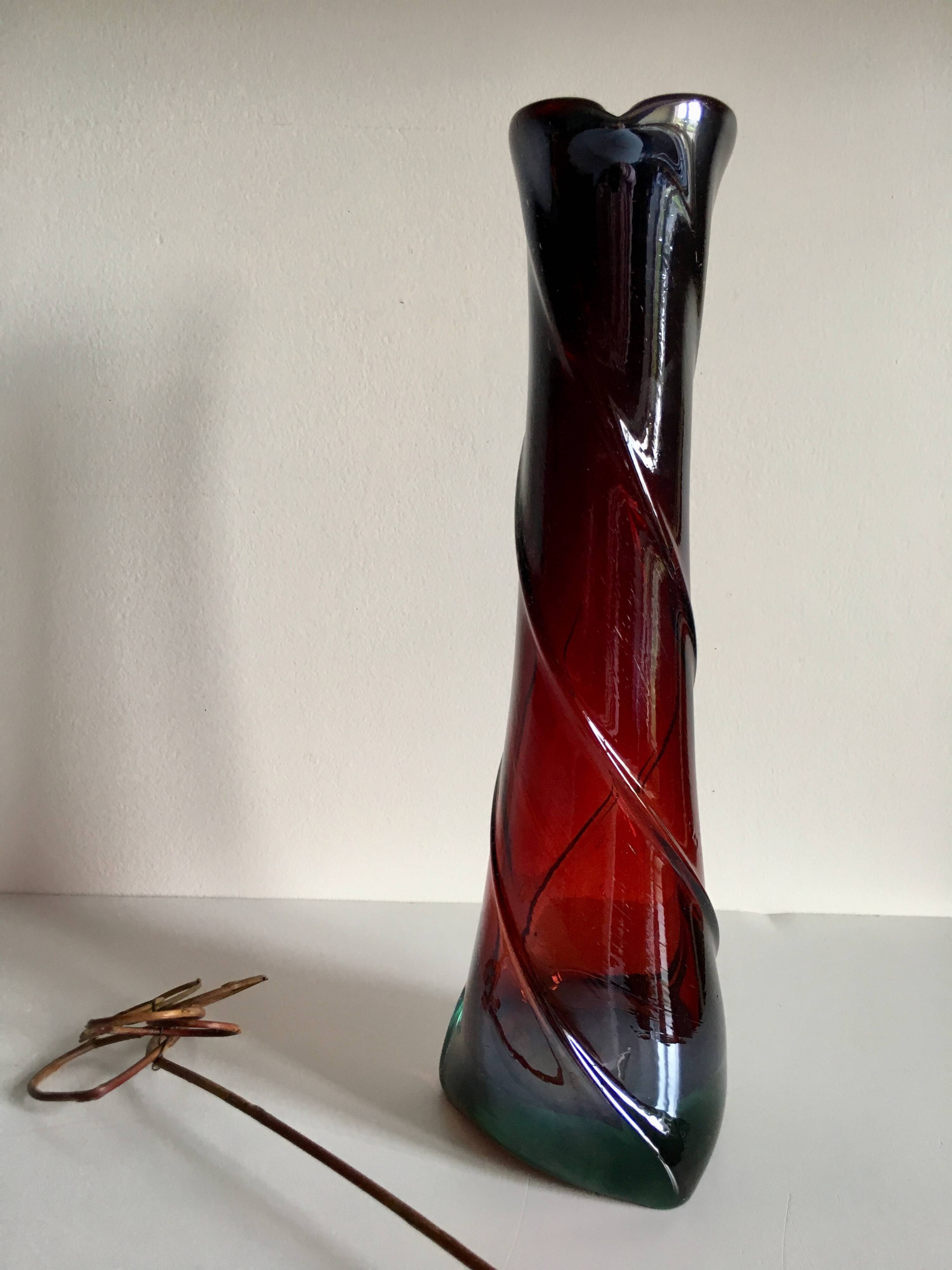 Modernist art deco crystal vase