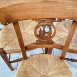 6 chaises en merisier massif « les fables de la fontaine «