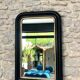 Antique Louis-Philippe black mirror, 75.5cm/48.5cm, trumeau style