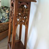 Art nouveau spirit side table in solid walnut