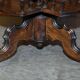Victorian oak library table, two levels, pokerwork top.