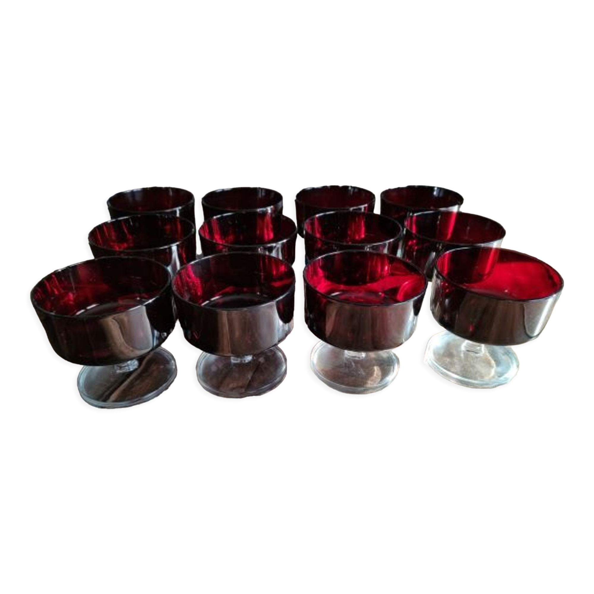 Lot de 12 coupes à champagne Luminarc modèle Suède rouge