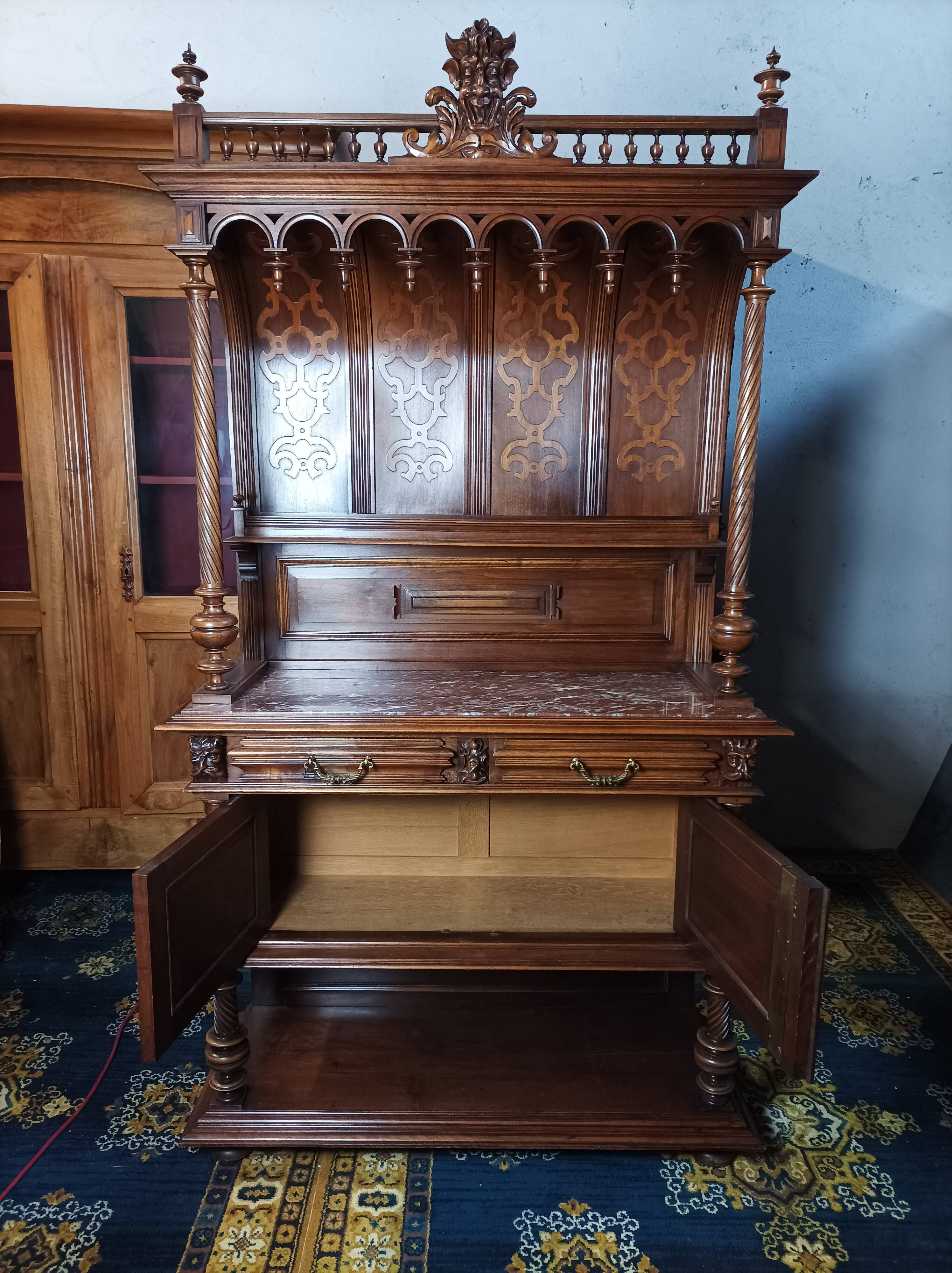 Buffet served Renaissance walnut