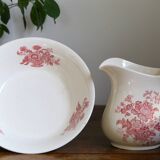 Toilet set (pitcher and basin) in earthenware from the Crown Devon factory