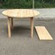 Table de repas ronde, ovale extensible scandinave en sapin poncé