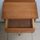 Vintage tripod oak bedside table