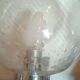 Pair of bubbled glass and inox wall lamps Doria Leuchten design 70s
