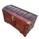 Anglo Indian wedding chest trunk in exotic wood decorated with polished brass inlay