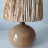 small bedside lamp gres enamelled rafia