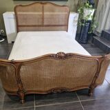 Lit corbeille cannage style Louis XV
