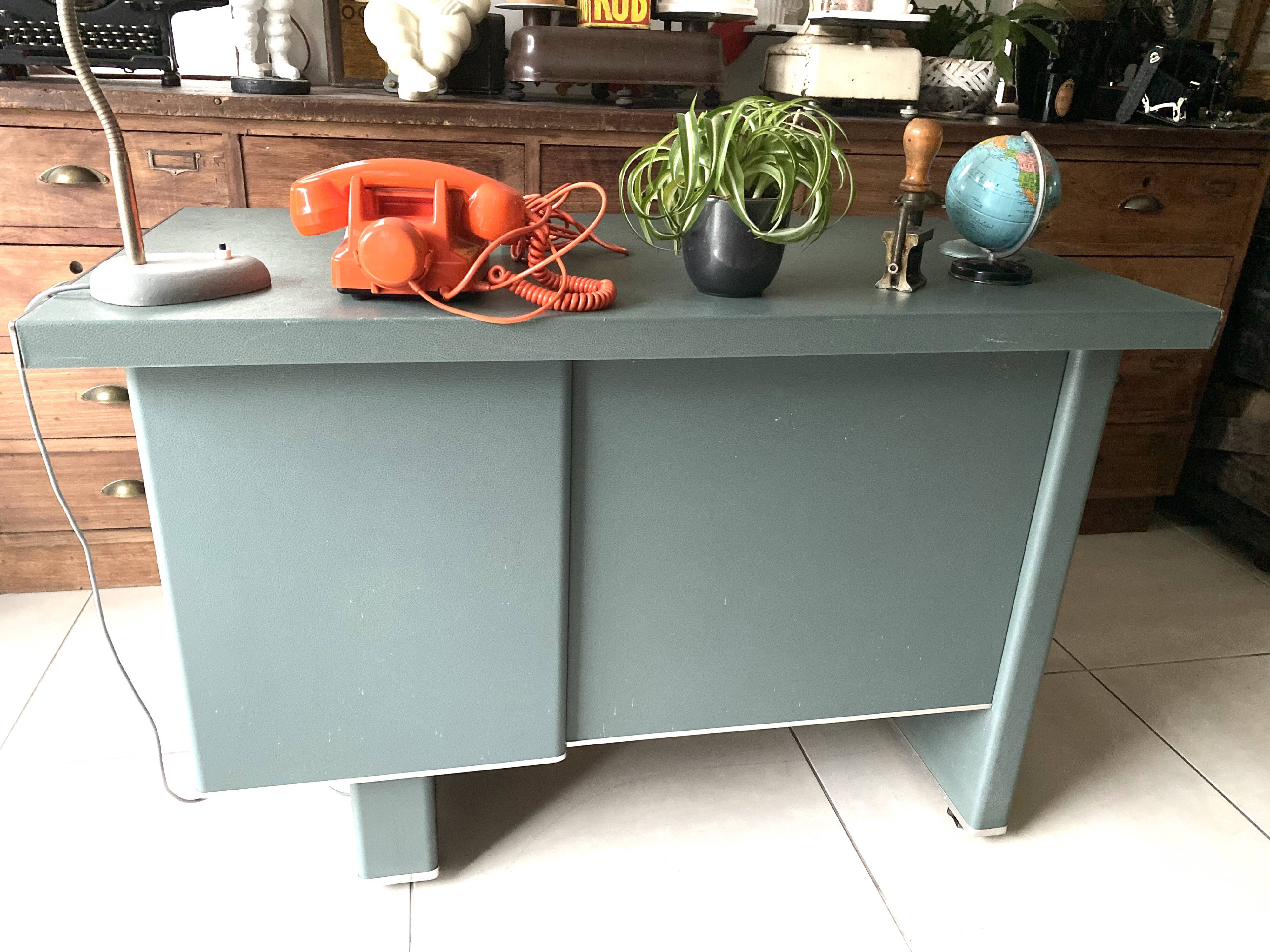 Vintage green metal industrial office