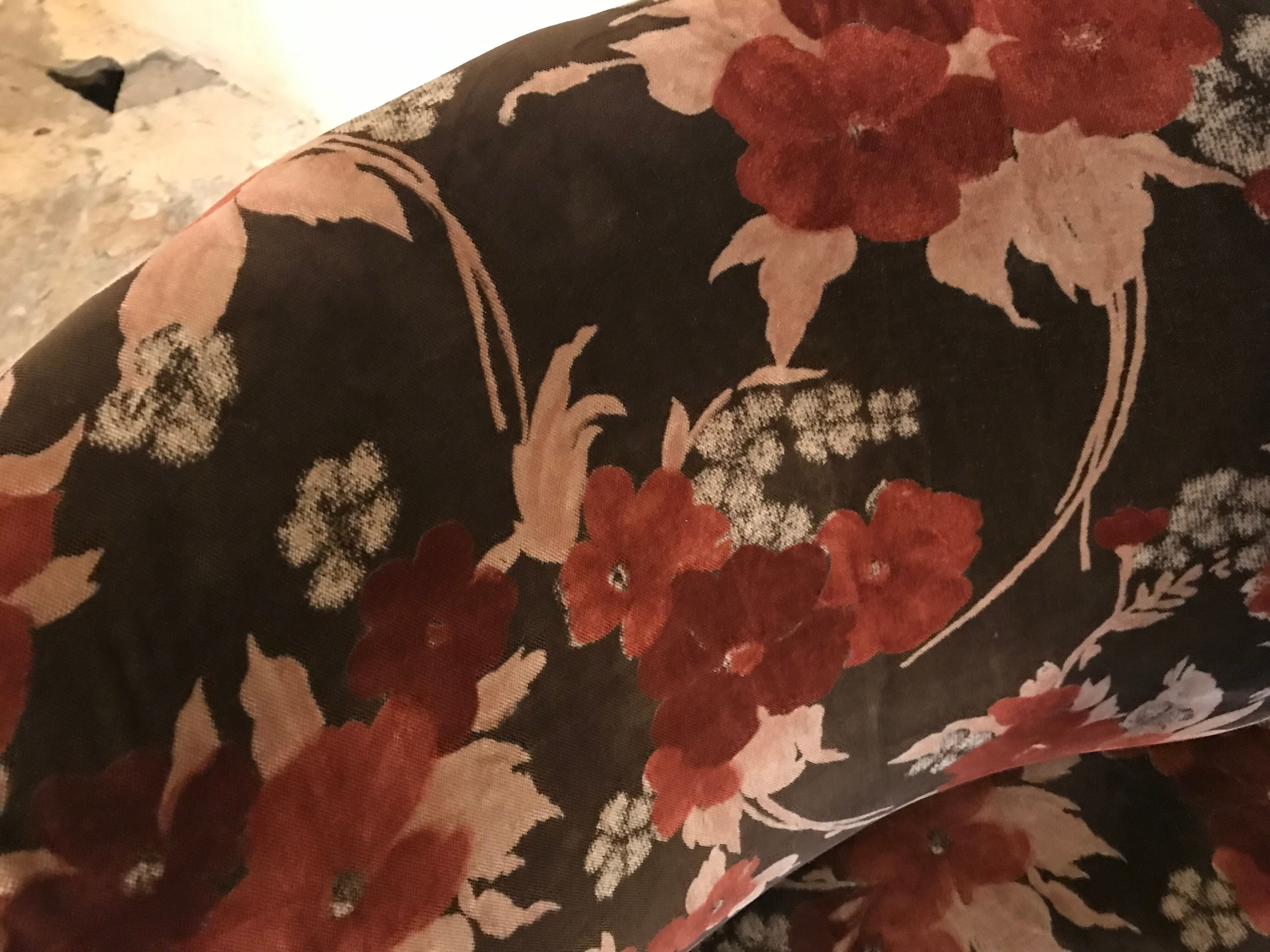 Vintage cocktail armchair 1960 feet compass and fabric flowers