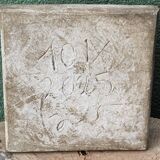 Cement frog, signed A. Picot