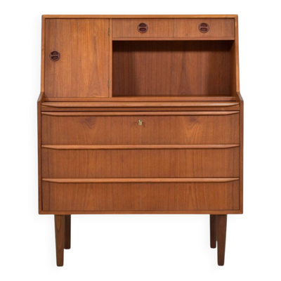Secrétaire danois en teck des années 1960, vintage scandinave du milieu du siècle.