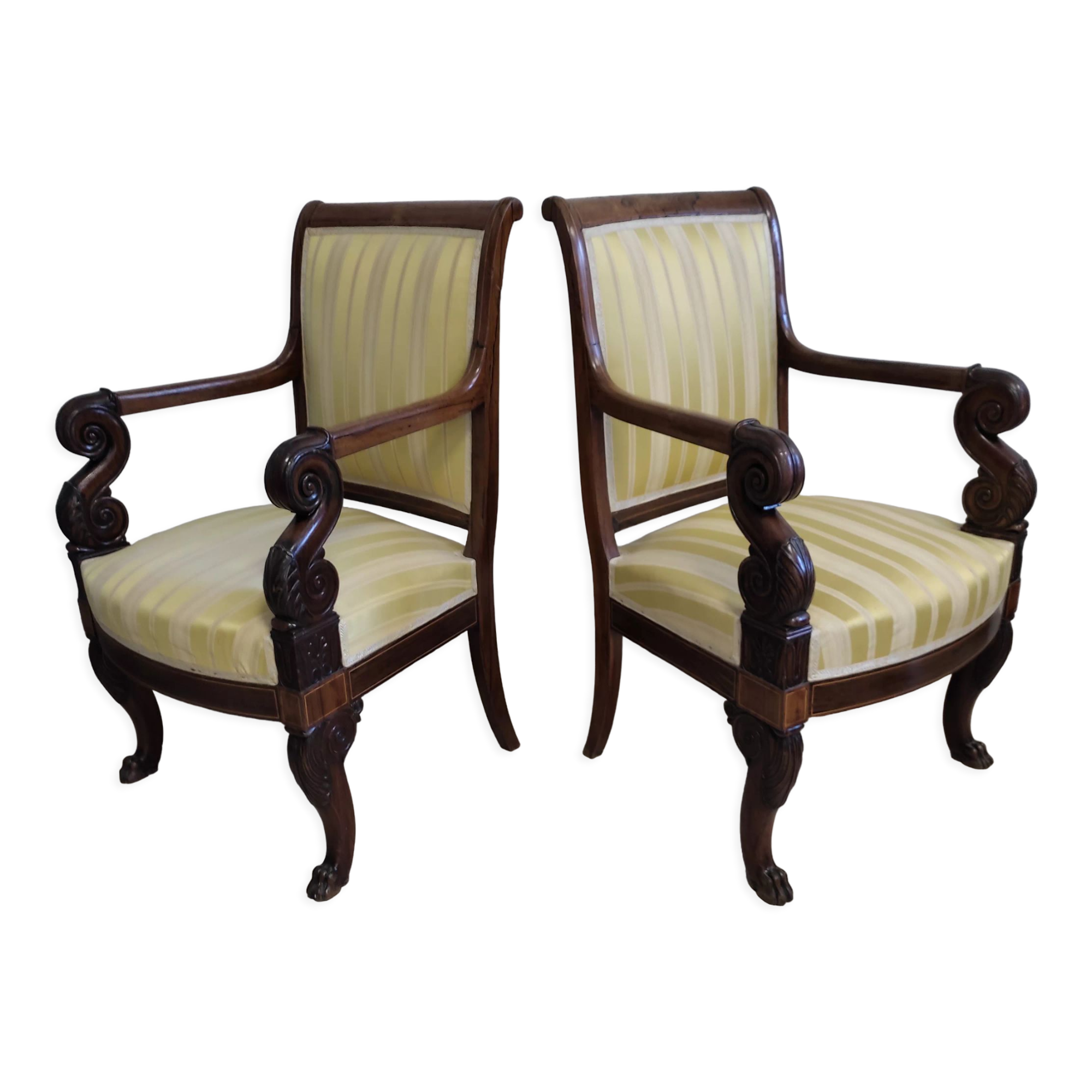 Pair of armchairs period Restoration
