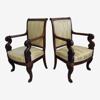 Pair of armchairs period Restoration