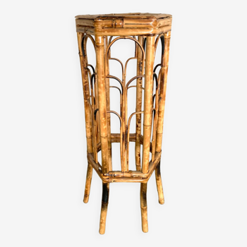 Rattan side table