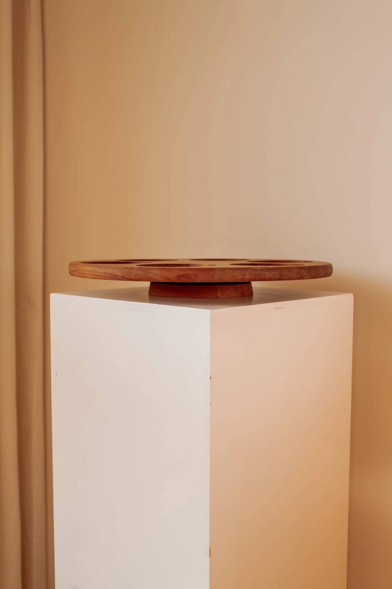 Rotating aperitif platter "Lazy Susan" in teak