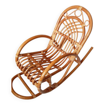 Rocking-chair enfant en rotin