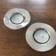 Paire de bougeoirs ronds en métal argenté design Danois
