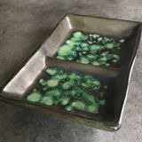 Ceramic presentation dish or bowl, artistic pottery with speckled effect