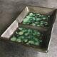 Plat de présentation ou coupelle en céramique poterie artistique à effet tacheté