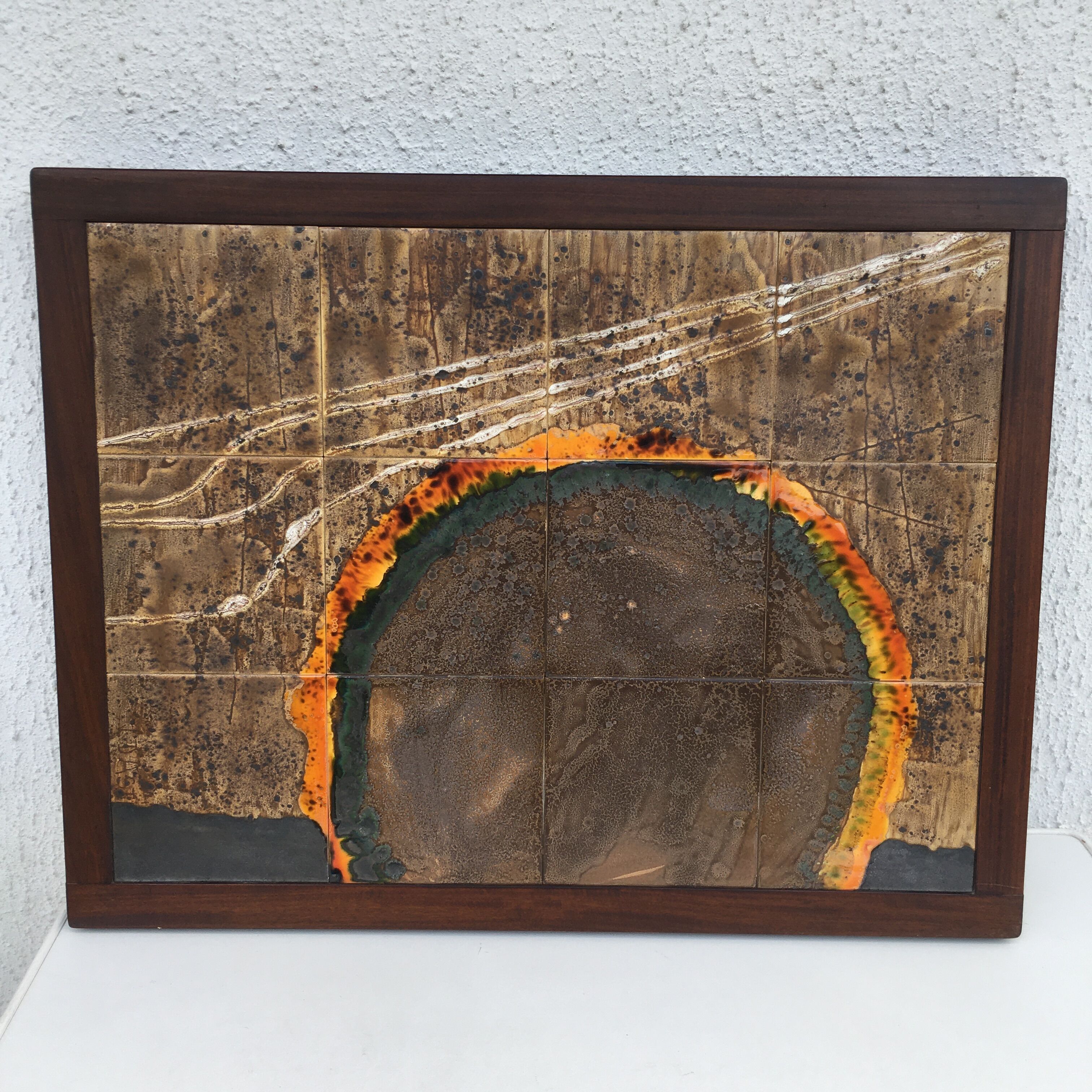 wall ceramic with wooden frame