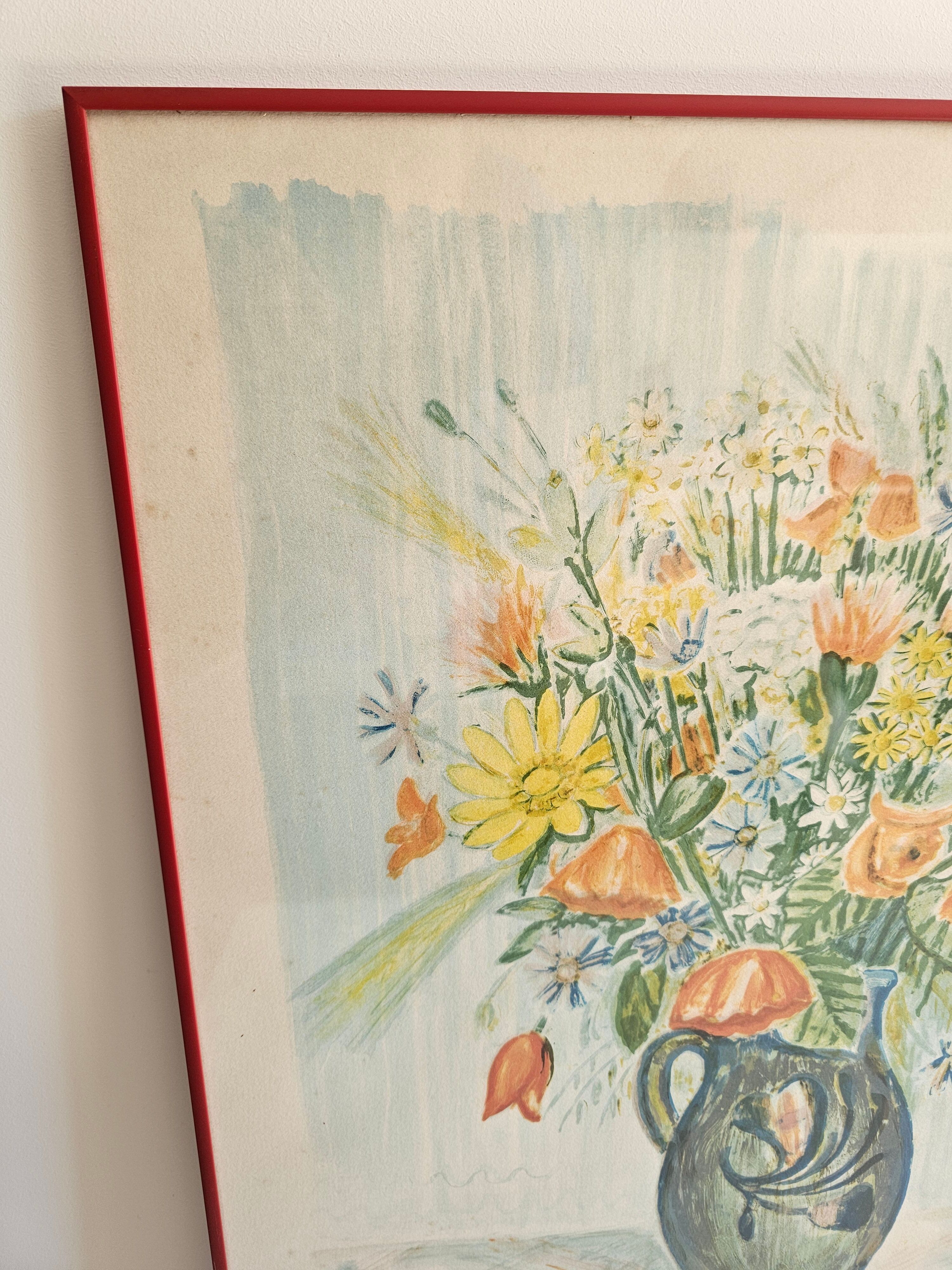 Tableau test in colours Still life with wildflowers - Lucien Gibert