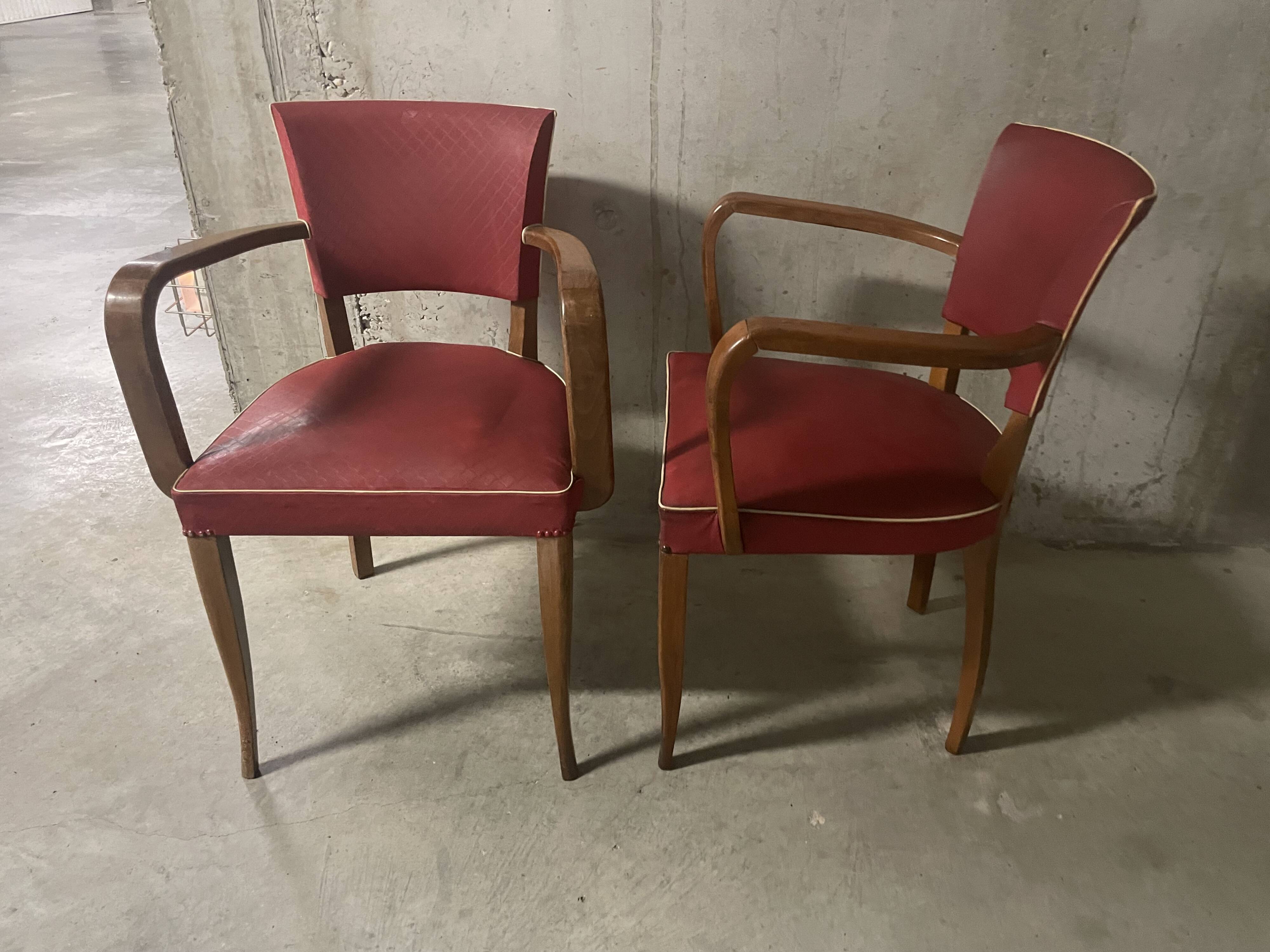 Pair of bridge armchairs from the 1950s