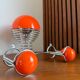 Patère double "Boule" Orange & Chrome  Space Age