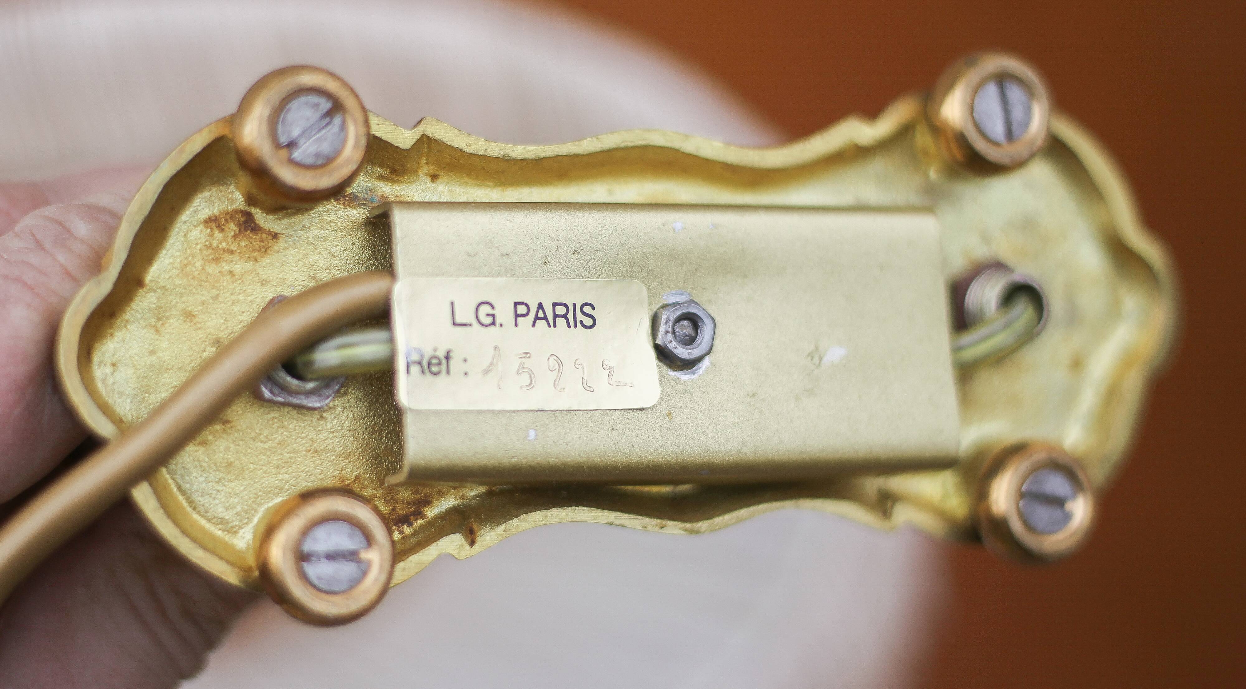 Pair of Bouillotte lamps Lucien Gau Paris, bronze lamp, bedside lamp