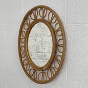 1950s round mirror in bamboo and rattan Franco Albini