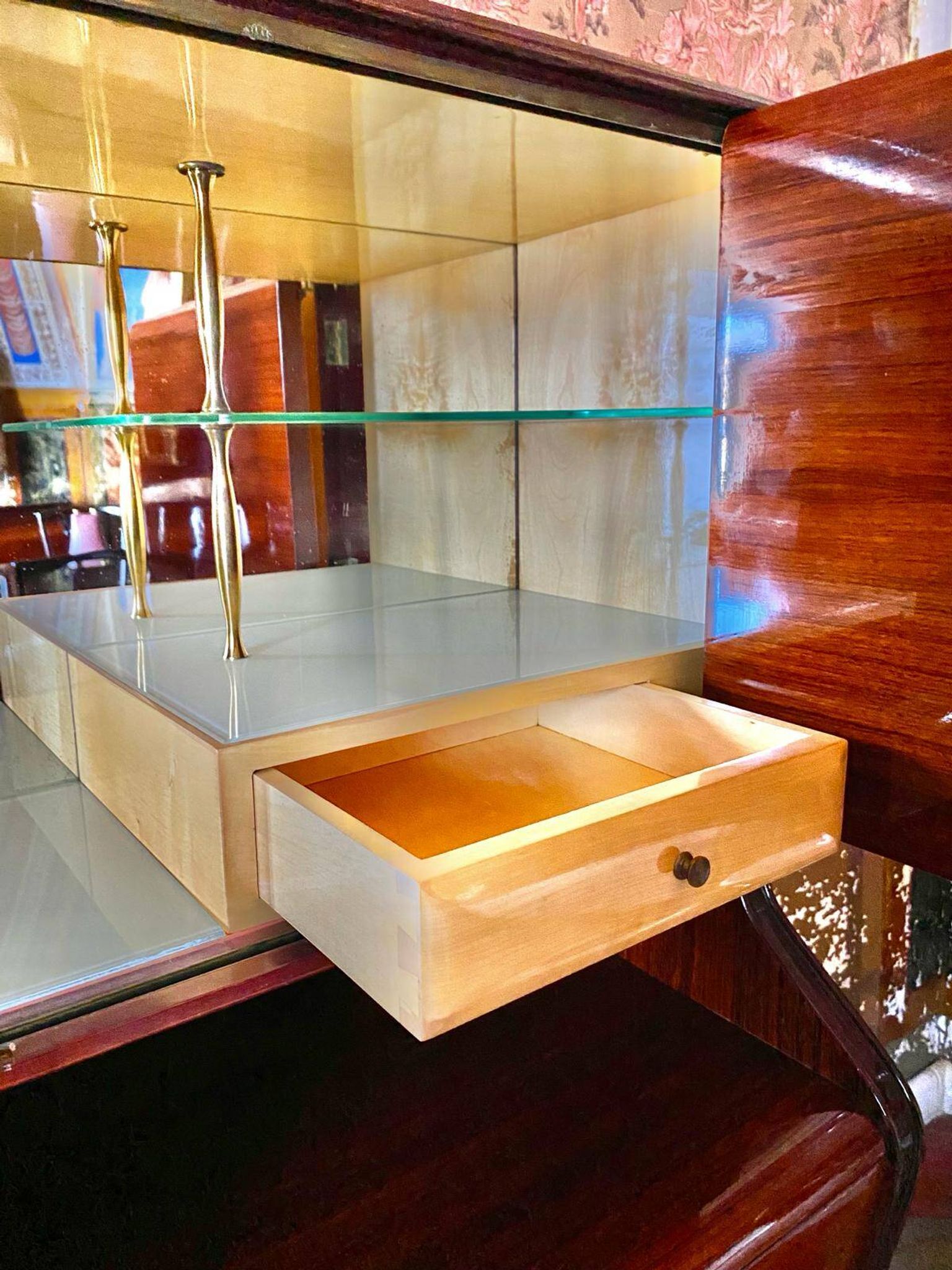 Mid-Century Modern Italian Sideboard with Bar Cabinet 1950s