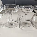 Lot of 6 x Champagne Coupes/Verreries Doyen. Art Deco. In half crystal.