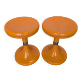 Set of 2 Orange Vintage Mushroom Stool “Jurček” by Meblo, 1960s – Space Age