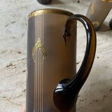 1930s brown and gold orangeade set