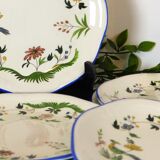 6 assiettes à dessert oiseaux du paradis Gien