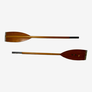 Pair of old wooden paddles