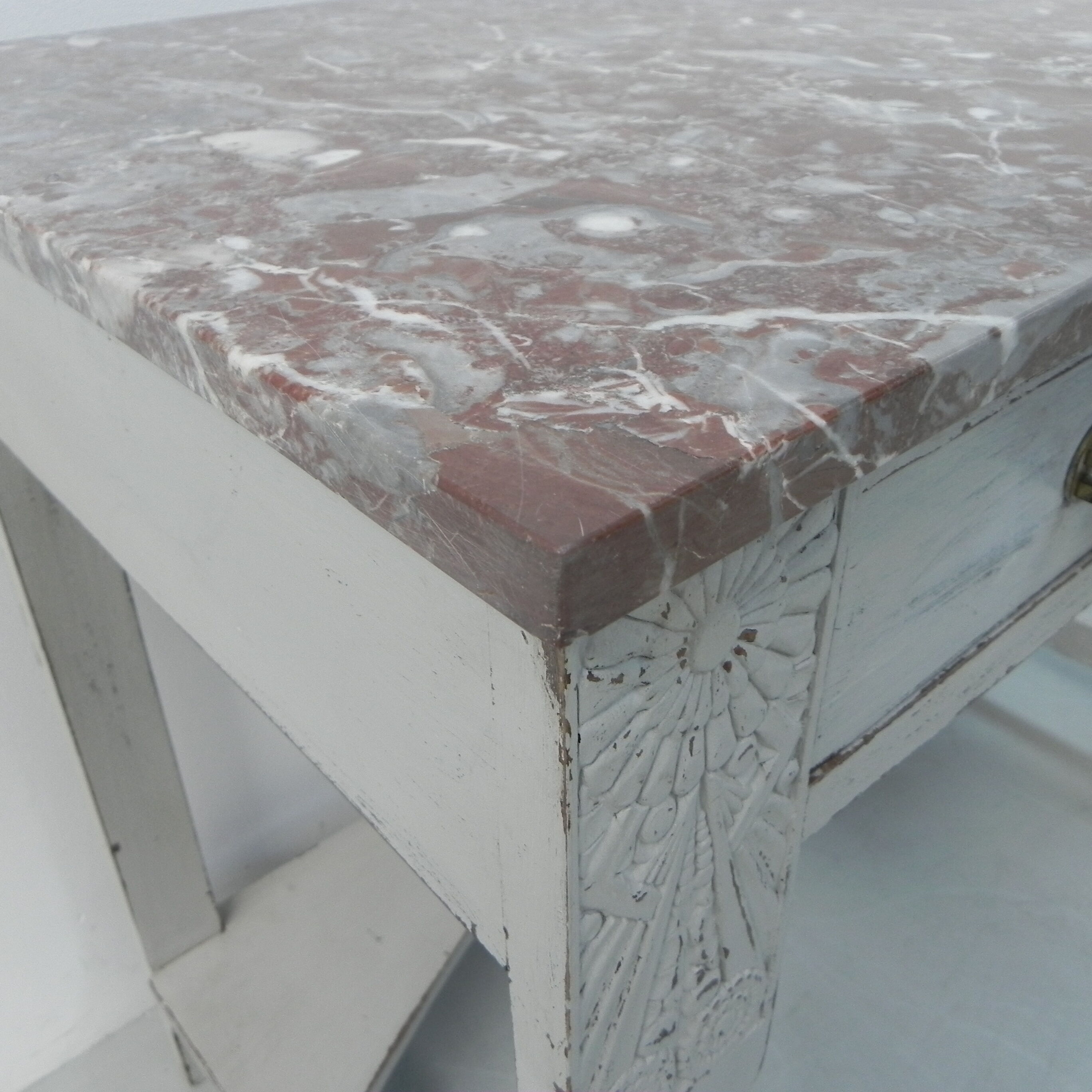 Art Deco table with 2 drawers and mirror, side table